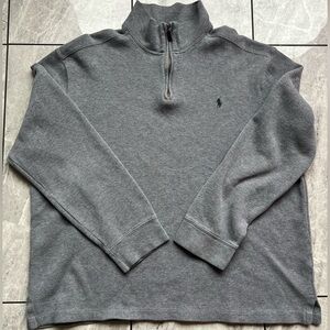 Polo Ralph Lauren Mens Gray 1/4Zip Sweater Andover Heather Embroidered Pony 2XL